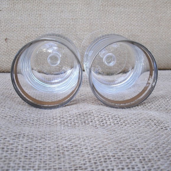 Vintage Krosno Silver & Gold Band Wine Glass Set of 2 - Picture 6 of 16